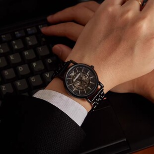 名牌表 手表十大时尚 阿玛妮黑武士镂空手表男机械表全自动潮流男士