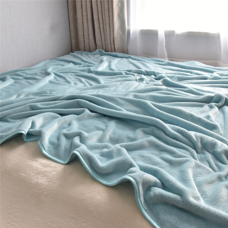 珊瑚绒毛毯被子加厚单人双人纯色小毛毯床单空调毯午睡毯法兰绒毯