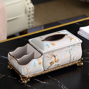 欧式 家居纸巾盒装 麋鹿创意简约抽纸盒 饰品家用客厅茶几摆件个性