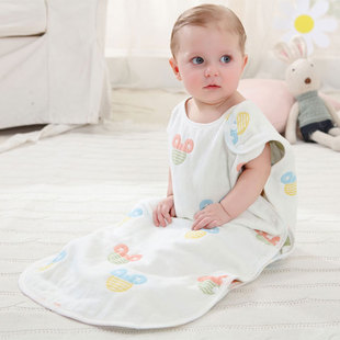 婴童品宝宝纱布棉质睡袋 睡袋 创新开放式 侧开式 纱布工艺