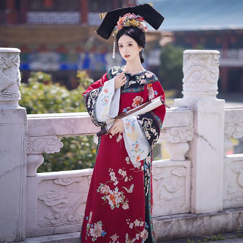 清汉女装 国风旗装 宫廷风旗袍 格格服重工刺绣中国风清代服饰新中式