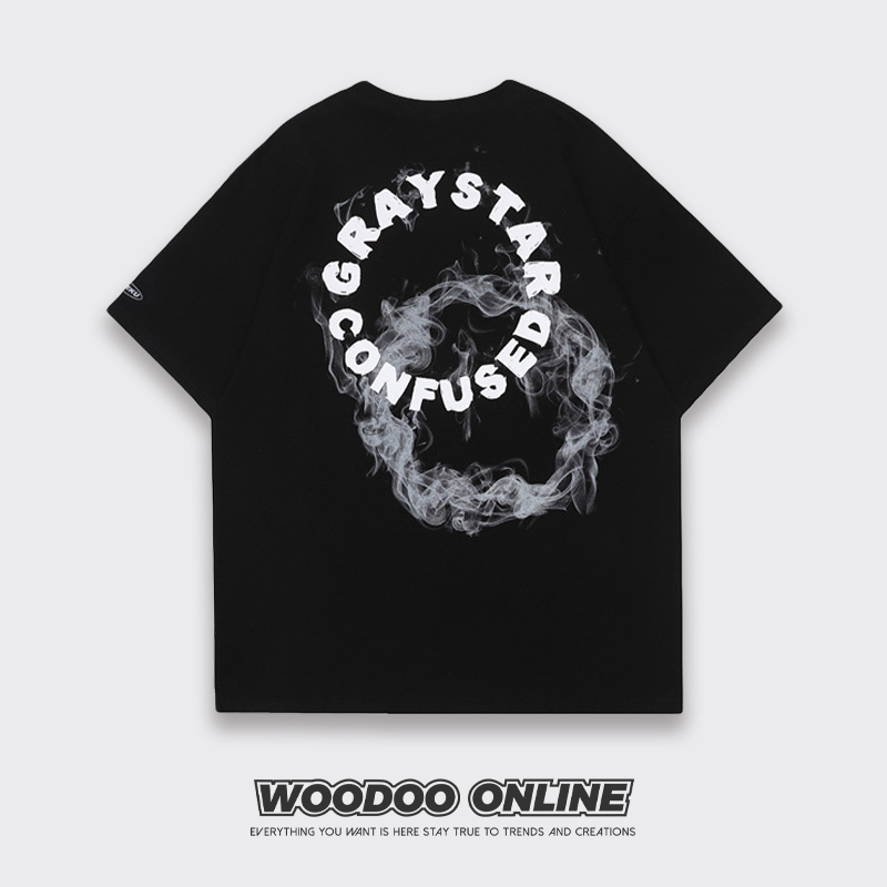 如坠烟海 日系创意立体字母视觉 设计师品牌 男女T恤 WOODOO