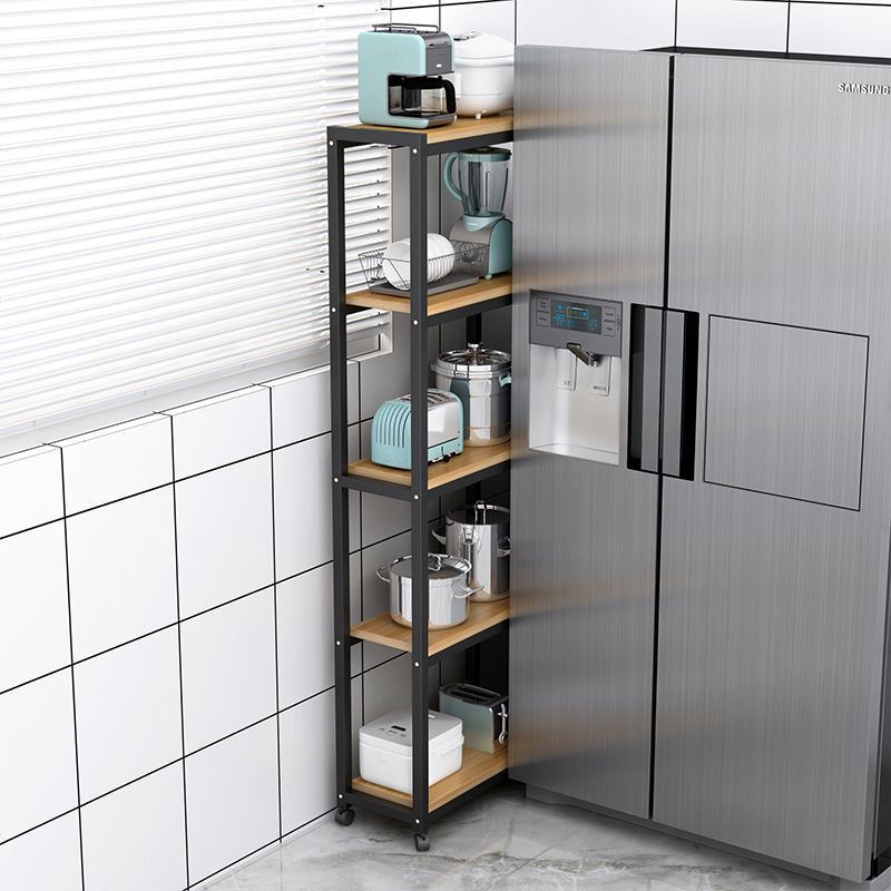 冰箱置物架缝隙收纳架子厨房夹缝落地窄20cm多层小尺寸25cm储物架