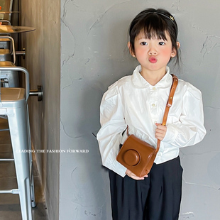 纯色斜挎包儿童迷你零钱包网红相机单肩包背包 小方包韩版 女童时尚