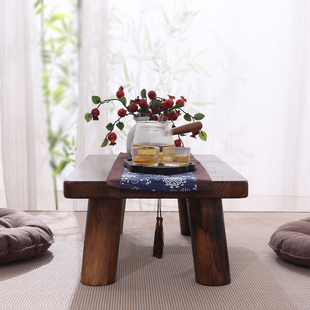 家用矮桌窗台桌可移动茶台禅意炕桌 实木飘窗小桌子榻榻米茶几日式