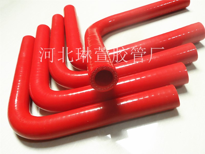 硅胶管弯头矽胶管90度18mm加厚耐高温高压橡胶管水管红色夹布弯管