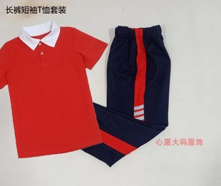 长裤 夏季 有冬季 中小学生红色短袖 加绒加厚款 深蓝色校服直筒校服