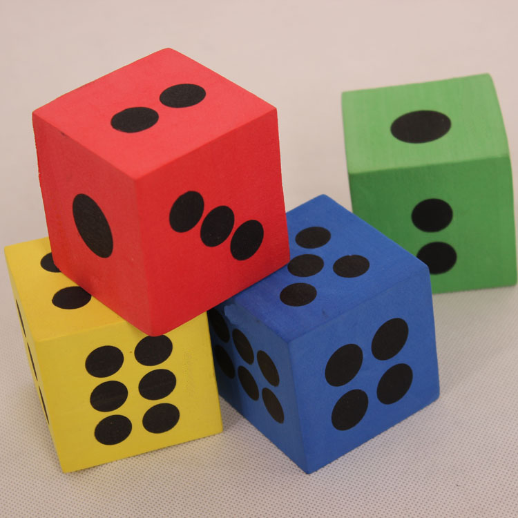 游戏活动数字骰子色盅儿童玩具EVA筛子 大号彩色泡沫骰子酒吧用品