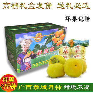 硬柿子现摘甜脆柿子新鲜水果桂林特产 广西恭城瑶家脆柿子当季
