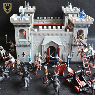建筑小屋战争攻城模型 仿真组装 古代兵人玩具儿童城堡积木模型拼装