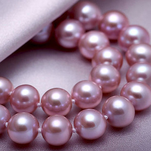 10mm 奢华珠宝级 送妈妈 正圆 天然珍珠项链 极亮泽正品 纯紫色9