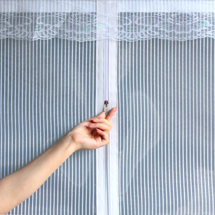防蚊魔术贴窗纱窗帘可拆卸沙门帘 鱼线丝拉链纱窗网窗户家用自粘式