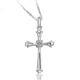 jewelry choker 新品 zircon Personality simple necklace cross