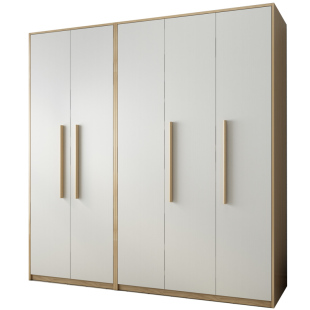 卧室家用 两三六门经济型衣橱板式 北欧衣柜现代简约白色木质组装