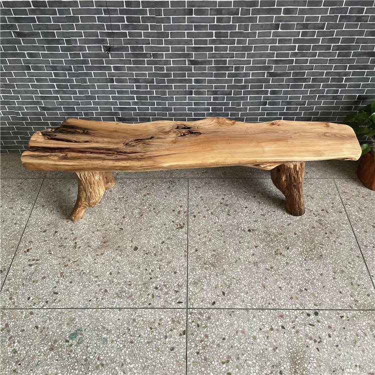 饰木板凳长条放花盆 凳子装 北欧实木长凳子创意天然原木长条凳换鞋