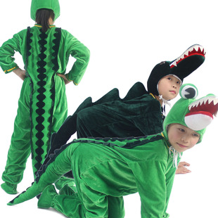六一节新款 动物鳄鱼表演服装 男女儿童舞蹈演出服成人学生短款 促销