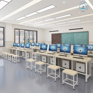 网吧微机计算机教室办公桌子机房电脑桌学校学生培训班课桌椅组合