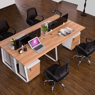 6人位简约现代家具四人办公桌椅组合工作位屏风 职员办公桌4 新款