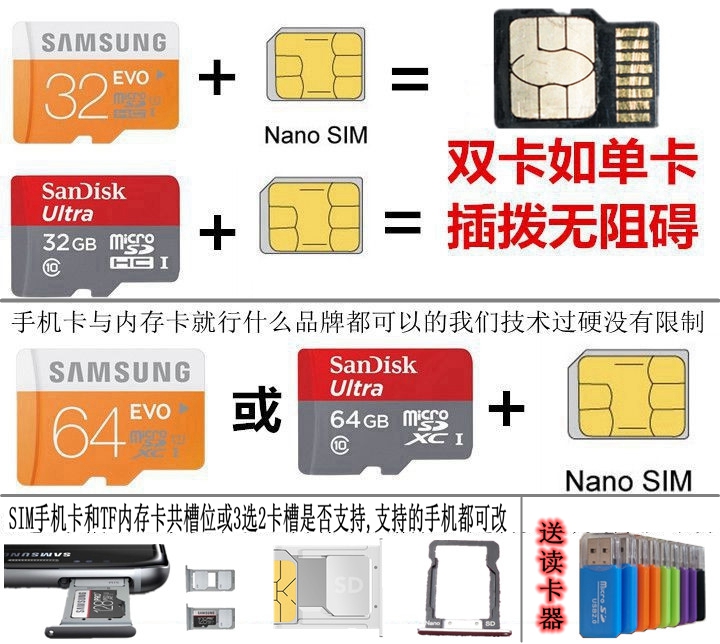 安卓OPPO魅族华为国产手机改卡二合一打磨SIM内存TF制作扩容s20ul