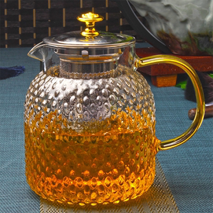 超大加厚玻璃茶水过滤茶壶304不锈钢内胆耐热水壶蒸煮泡茶壶餐厅