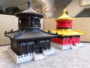 阁道观塑料3D打印微景观家居摆件微山水 古建筑模型乾元 钰书房中式