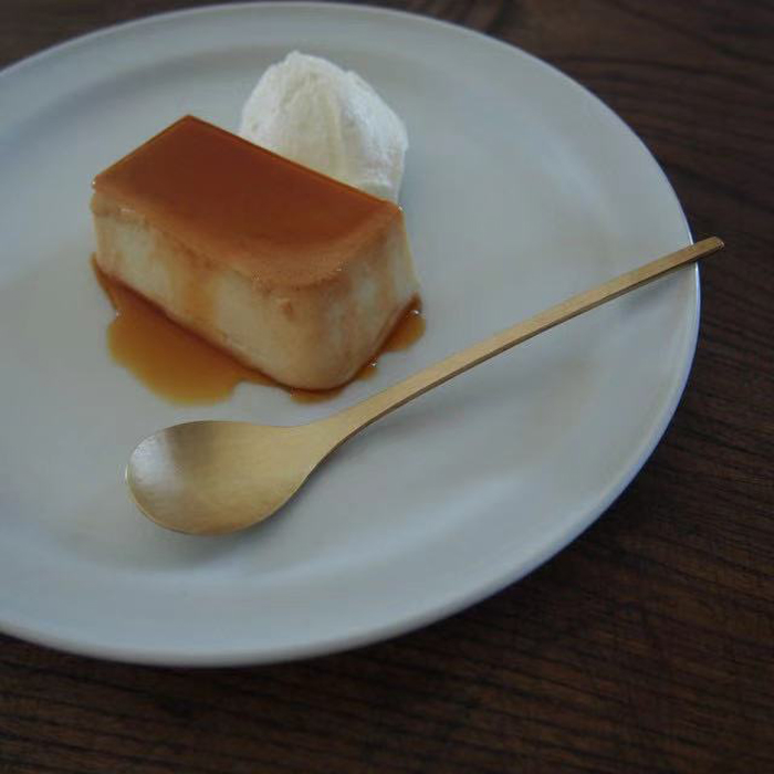 日本石川智美铜制手工作品点心勺蛋糕勺甜点勺甜品搅拌勺
