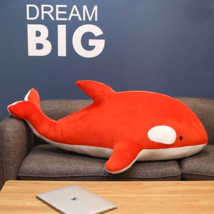 明日方舟斯卡蒂红色虎鲸抱枕公仔鲨鱼毛绒玩具玩偶睡觉抱红虎娃娃