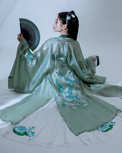 已绝版 原创中国风传统汉服女汉元 山海游光 素刺绣 素白集