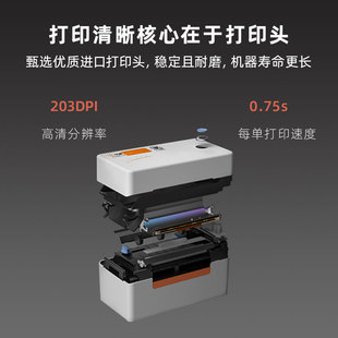爆品产快麦KM202M快递单一联单打印机蓝牙标签打印机电子面单快品