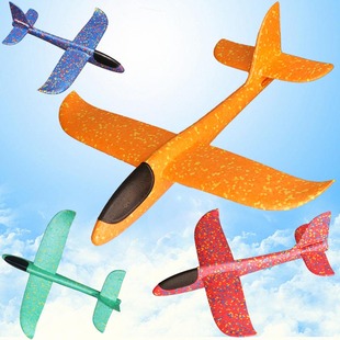 手抛飞机手掷迷彩48CM泡沫客机回旋38epp双孔模型滑翔机儿童玩具
