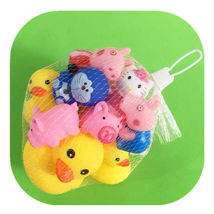 大黄鸭小黄鸭软胶捏捏叫鸭子小动物戏水婴儿玩具 宝宝洗澡玩具港版