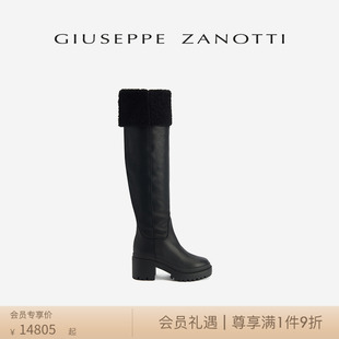 简约高跟厚底长筒靴过膝靴 ZanottiGZ女士FW23秋冬新品 Giuseppe