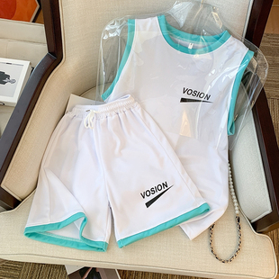 夏季 女背心短裤 篮球衣服休闲运动套装 外穿跑步两件套潮 ins潮韩版