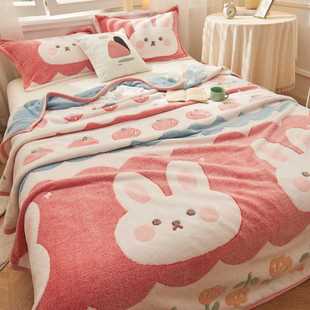 毛巾被单人儿童 毛毯空调被床上用午睡小毯子珊瑚绒沙发毯薄款 夏季