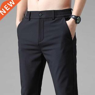 2021 Mens Slim Stretch Pants Elasti Korean Autumn Fit Casual