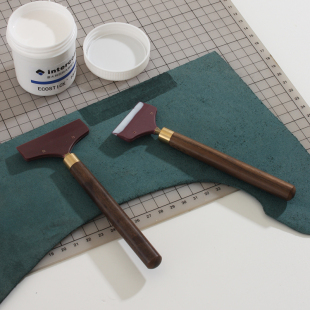 檀木柄刮胶板 硬质硅胶上胶片手工DIY皮革皮具 好清理4925 涂胶用