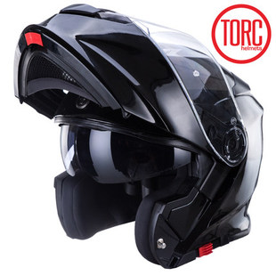 备 通用两用盔双镜片头盔骑行装 美国TORC摩托车头盔揭面盔四季