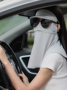 冰丝防晒面罩女遮阳帽遮全脸防紫外线口罩遮脸一体开汽车围脖护颈