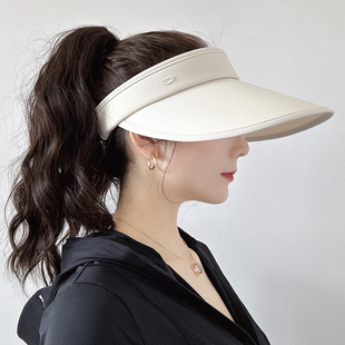 防紫外线遮脸运动户外空顶太阳帽子夏天透气遮阳帽 夏季 防晒帽女款