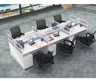 职员办公桌简约现代屏风隔断电销小卡位四6人位工位电脑桌椅组合