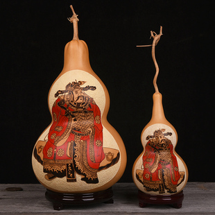 葫仙天然大葫芦摆件手工烙画财神寿星送老人朋友礼物家居工艺品