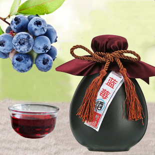 新鲜蓝莓自然发酵农家自酿低度果酒蓝莓酒聚会礼物酒 花果酒庄