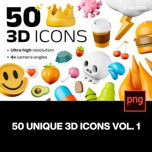 潮流创意趣味3D立体卡通表情包插图插画icon图标png免抠素材 190款