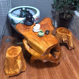 宅配佳根雕凳子实木墩子树桩木桩树根客厅艺术摆件底座原木茶桌茶