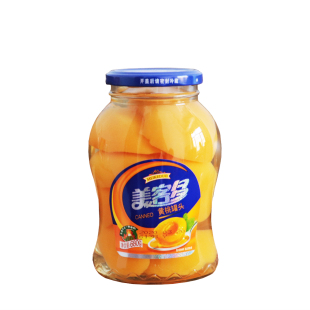 680g 老式 3瓶休闲零食即食糖水黄桃 黄桃罐头 包邮 老北京水果罐头
