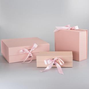 丝带款 包装 盒磁铁礼品盒盒盒化妆品折叠子礼盒折叠磁吸 盒礼盒包装