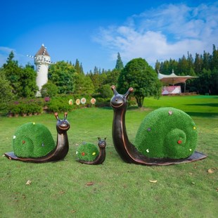 饰品 户外园林景观雕塑小品仿真动物摆件绿植草皮绿雕蜗牛幼儿园装