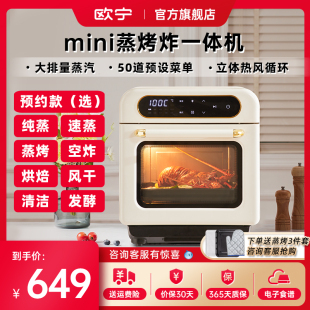 蒸汽电烤箱 OUNIN欧宁12L蒸烤箱一体机家用空气炸烤箱烘焙小型台式