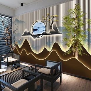 饰护墙板 3D竹木纤维集成墙板电视背景墙客厅沙发茶室酒店办公室装