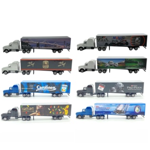 厢模型场景摆件 87卡车火车模型拖挂货车集装